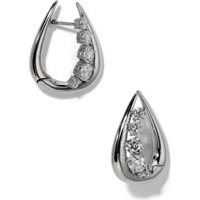 Nadri Phenom Cubic Zirconia Huggie Hoop Earrings In Metallic