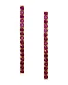 Nadri Pink Cubic Zirconia Linear Drop Earrings In Gold