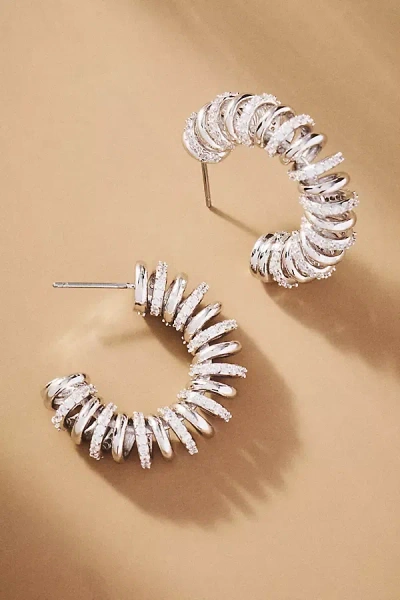 Nadri Pisa Coil Hoop Earrings In Silver