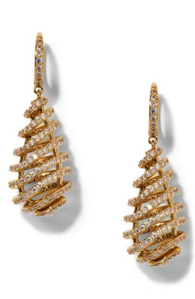 NADRI NADRI PISA OPEN PAVÉ DROP EARRINGS