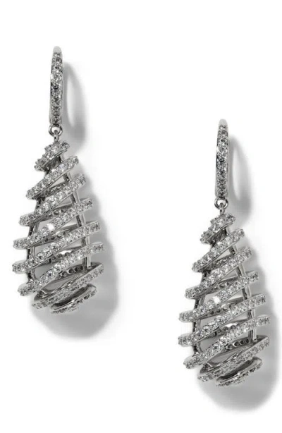 Nadri Pisa Open Pavé Drop Earrings In Silver