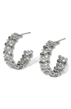 Nadri Pisa Pattern C Hoop Earrings, 0.9 Diameter In Metallic