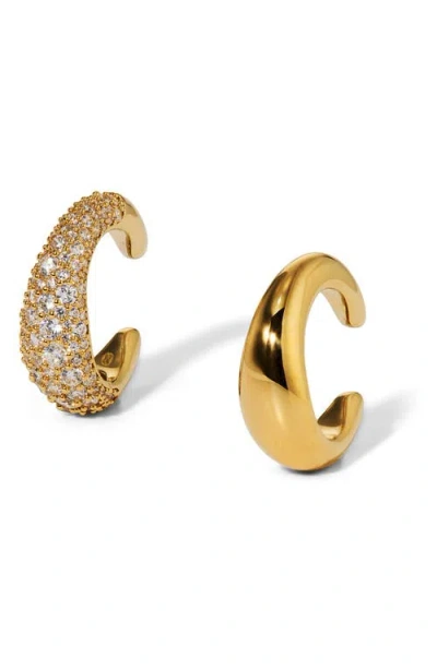 Nadri Pisa Set Of 2 Mismatched Ear Cuffs In Gold