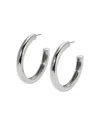 Nadri Polished Large C Hoop Earrings In Silver