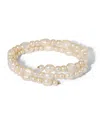Nadri Poppy Cultured Freshwater Pearl Triple Wrap Bracelet In White