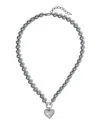 Nadri Poppy Pave Heart Pendant Necklace, 18-20 In Silver