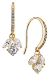 Nadri Prima Cubic Zirconia Cluster Drop Earrings In 18k Gold Plated In Gold