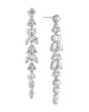Nadri Prima Linear Drop Earrings In Rhodium