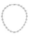 Nadri Radiant Cubic Zirconia Halo Collar Necklace In Rhodium Plated, 16 In Silver