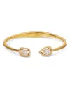 Nadri Radiant Halo Open Bangle Bracelet In Gold