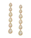 Nadri Radiant Cubic Zirconia Halo Linear Drop Earrings In Gold