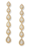 Nadri Radiant Cubic Zirconia Halo Linear Drop Earrings In Gold