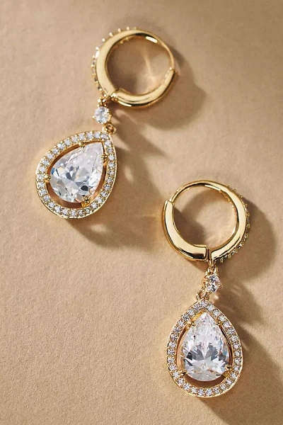 Nadri Radiant Pear Drop Earrings In Gold