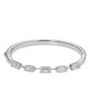 NADRI RARE JEWELS CUBIC ZIRCONIA BANGLE BRACELET IN RHODIUM PLATED