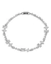 Nadri Rare Jewels Cubic Zirconia Flex Bracelet In Rhodium Plated In Silver