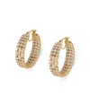 Nadri Rare Jewels Cubic Zirconia Hoop Earrings 18k Gold Plated In Gold