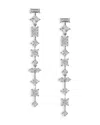 Nadri Rare Jewels Cubic Zirconia Linear Drop Earrings Rhodium Plated In Silver