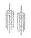 Nadri Rare Jewels Cubic Zirconia Multi Row Chandelier Earrings In Rhodium Plated In Silver