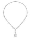 Nadri Rare Jewels Cubic Zirconia Statement Necklace Rhodium Plated, 16 In Silver