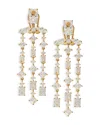Nadri Rare Jewels Cubic Zirconia Triple Row Chandelier Earrings In 18k Gold Plated In Gold