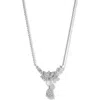 Nadri Ravish Cubic Zirconia & Genuine Pearl Frontal Necklace In Silver