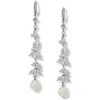 Nadri Ravish Cubic Zirconia & Pearl Linear Drop Earrings