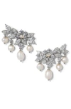 Nadri Ravish Fringe Cubic Zirconia & Cultured Pearl Drop Earrings In Silver