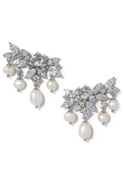 Nadri Ravish Fringe Cubic Zirconia & Cultured Pearl Drop Earrings