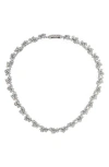 Nadri Ravish Laurel Cubic Zirconia & Cultured Purl Collar Necklace In Rhodium