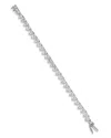 Nadri Real Love Heart Cubic Zirconia Flex Bracelet In Silver