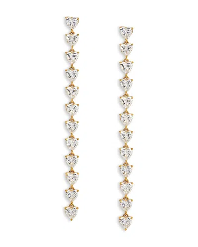 Nadri Real Love Heart Cubic Zirconia Linear Drop Earrings In Gold