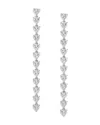 Nadri Real Love Heart Cubic Zirconia Linear Drop Earrings In Silver