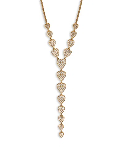 Nadri Real Love Pave Heart Lariat Necklace In 18k Gold Plated, 16-20