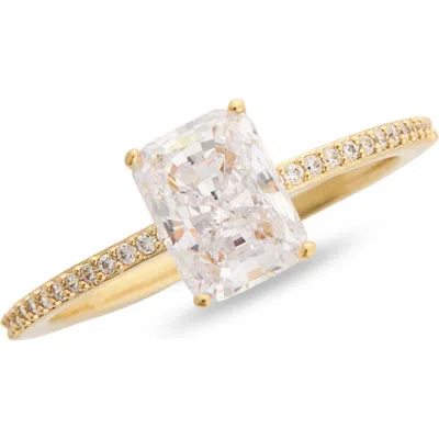 Nadri Rectangular Cubic Zirconia Ring In Gold