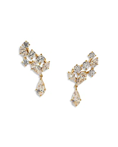 Nadri Riviera 18k Yellow Gold Plated Cluster Cubic Zirconia Drop Earrings
