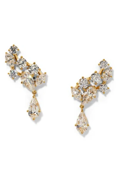 Nadri Riviera Cluster Drop Earrings In Gold