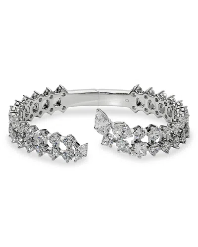 Nadri Riviera Cz Bypass Statement Hinge Bracelet In Metallic