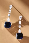 Nadri Rockstars Blue Cushion Drop Earrings In Blue