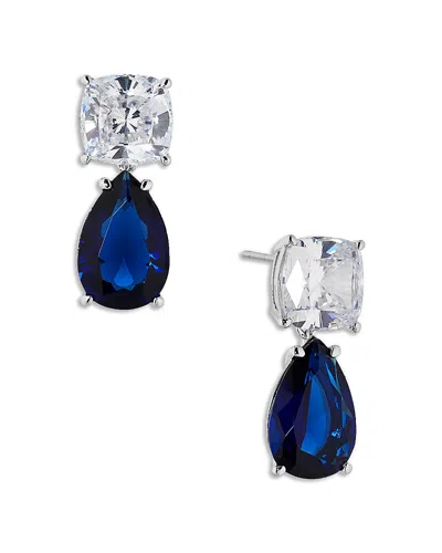 Nadri Rockstars Mixed Cubic Zirconia Drop Earrings In Blue/silver