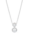 Nadri Round Halo Drop Necklace In 18k Gold Plated Or Rhodium Plated, 16 In Silver