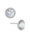 Nadri Round Halo Stud Earrings In Clear/silver