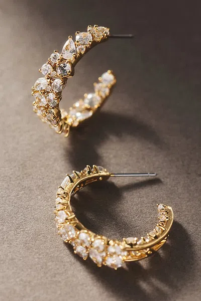 Nadri Runway Cluster Hoop Earrings In Gold