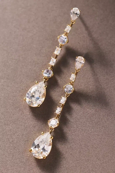 Nadri Runway Linear Earrings In Gold
