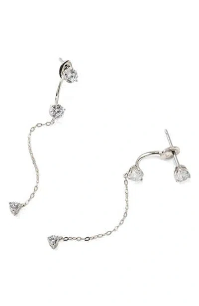 Nadri Salome Cz Linear Dangle Jacket Earrings