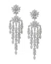 Nadri Sav Drama Cubic Zirconia Chandelier Earrings In Silver
