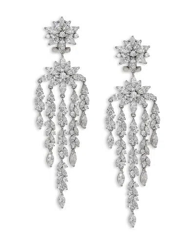NADRI SAV CUBIC ZIRCONIA CLUSTER CHANDELIER EARRINGS
