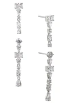 Nadri Set Of 2 Rsvp Cubic Zirconia Linear Drop Earrings In Silver