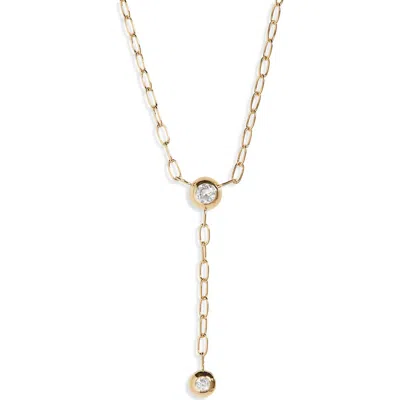 Nadri Shimmer Cubic Zirconia Y-necklace In Gold