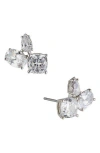 Nadri Shine On Cluster Stud Earrings In Silver