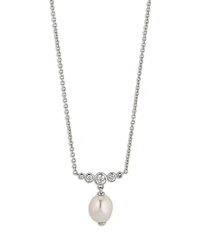 Nadri Siren Cubic Zirconia & Cultured Freshwater Pearl Pendant Necklace, 16-18 In Metallic